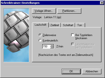 Einstellungsdialog